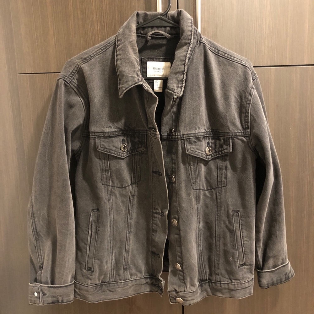Black/ grey jean jacket, Forever 21